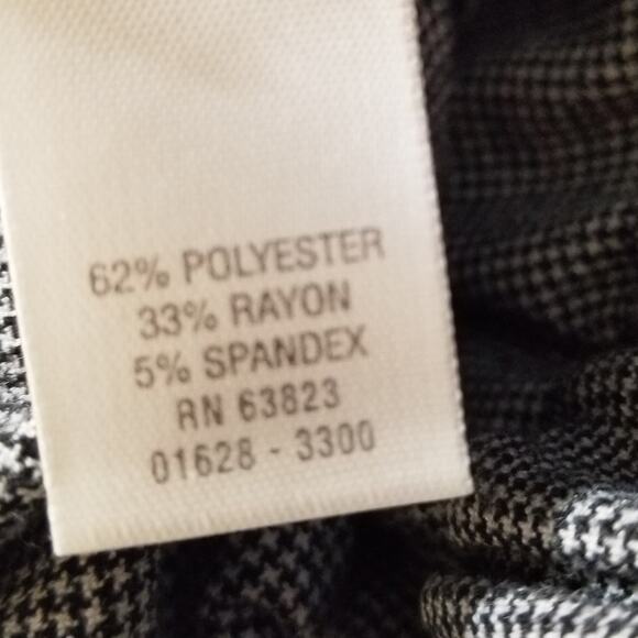 CJ Banks Women's Career Black White Houndstooth Cropped Stretch Pants Size 14W - Picture 10 of 11